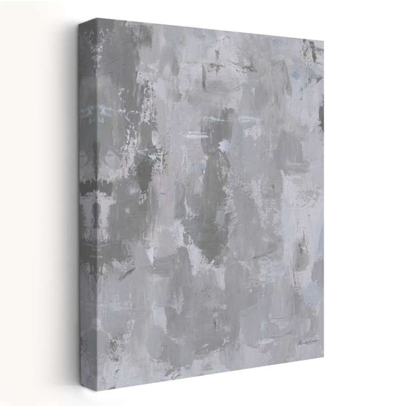 Overlap - Abstract Cream Gray Grey, 36" H x 24" W