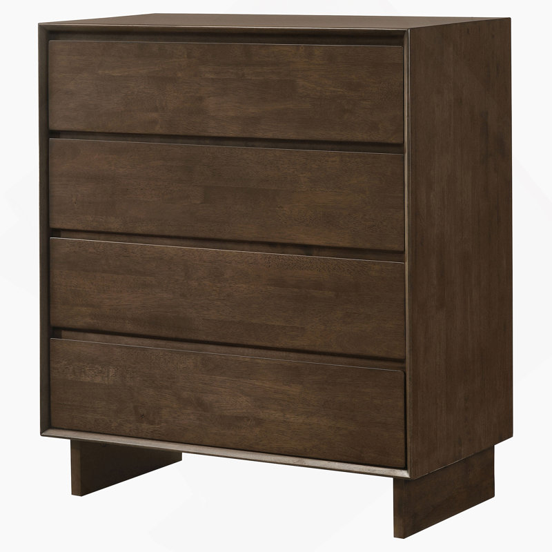 Commode 4 tiroirs brun chaud