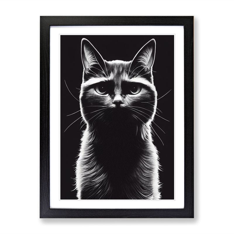 Striking Cat - Framed Print, Black Framed, 34cm H x 25cm W x 2cm D