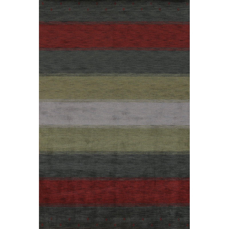 Striped Wool Gabbeh Oriental Area Rug 7x10