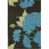 Amy Butler Wool Floral Area Rug in Black And Gray