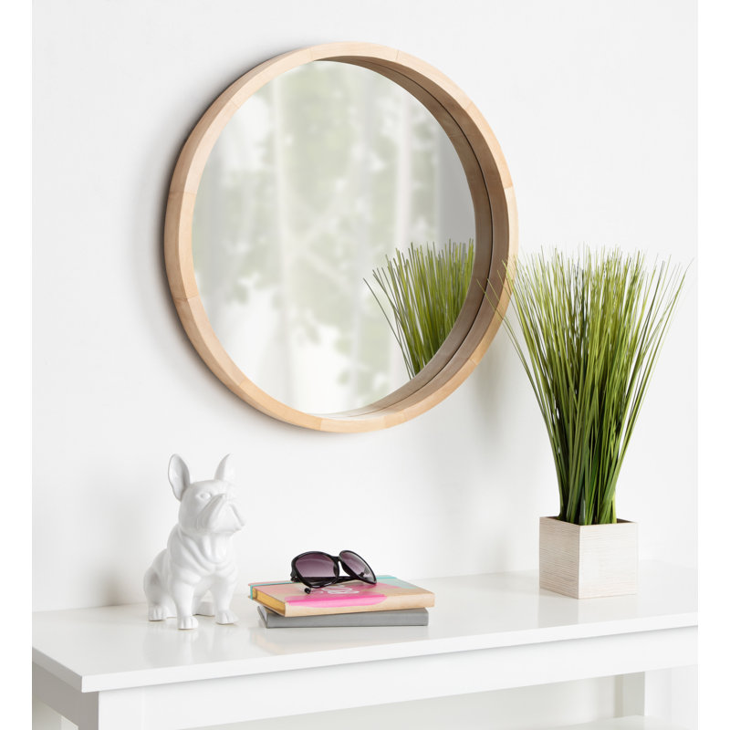 Loftis Solid Wood Mirror, Natural, 22" x 22"