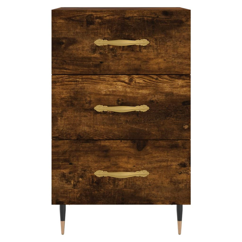 Deana 40cm W Manufactured Wood Bedside Table, Smoked Oak