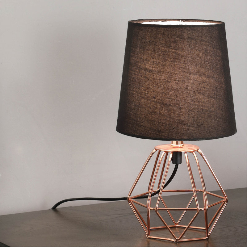Lampe de table en cuivre 11,25 po «Wesley Geometric», cuivre