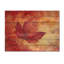 Automne, coucher de soleil sur feuille d'érable II - feuilles, art mural sur bois de pin naturel-536524115