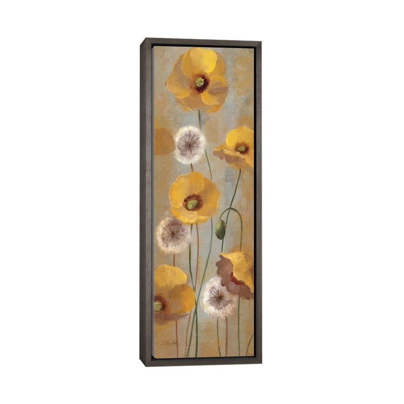 «Spring Poppies I» par Silvia Vassileva, reproduction d'art sur toile, H 48 po x l 16 po x P 1,5 po