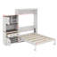 Queen Size Murphy Bed With Storage Cabinet, Wine Rack, Glass Holder, Drawers And LED Strip-1329471183