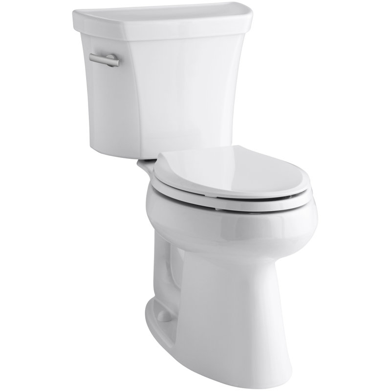 Highline 1.28 GPF Water Efficient Elongated Two-Piece toilet (Seat Not Included), White, Left-Hand, 10"