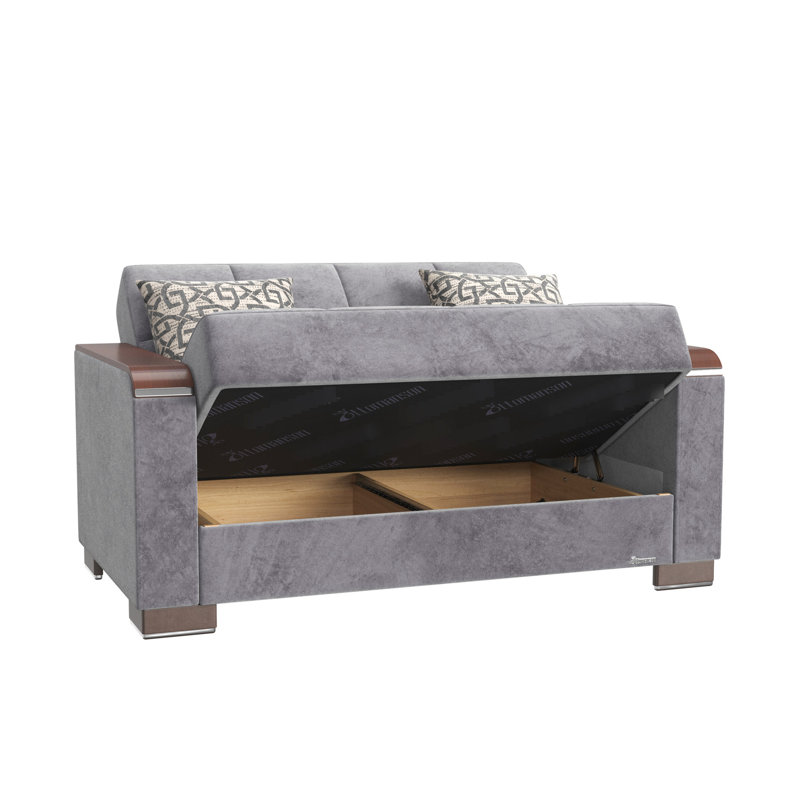 X Collection - Grey Microfiber With Storage Capacity Space Management Solution Upholstered Convertible Space Furniture