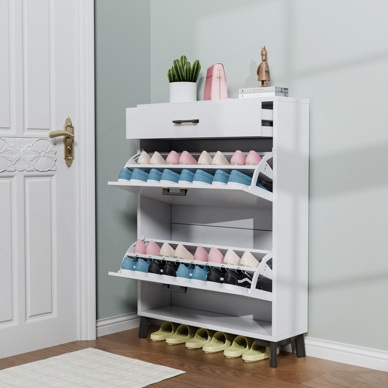 Shoe Storage Cabinet For Entryway, White