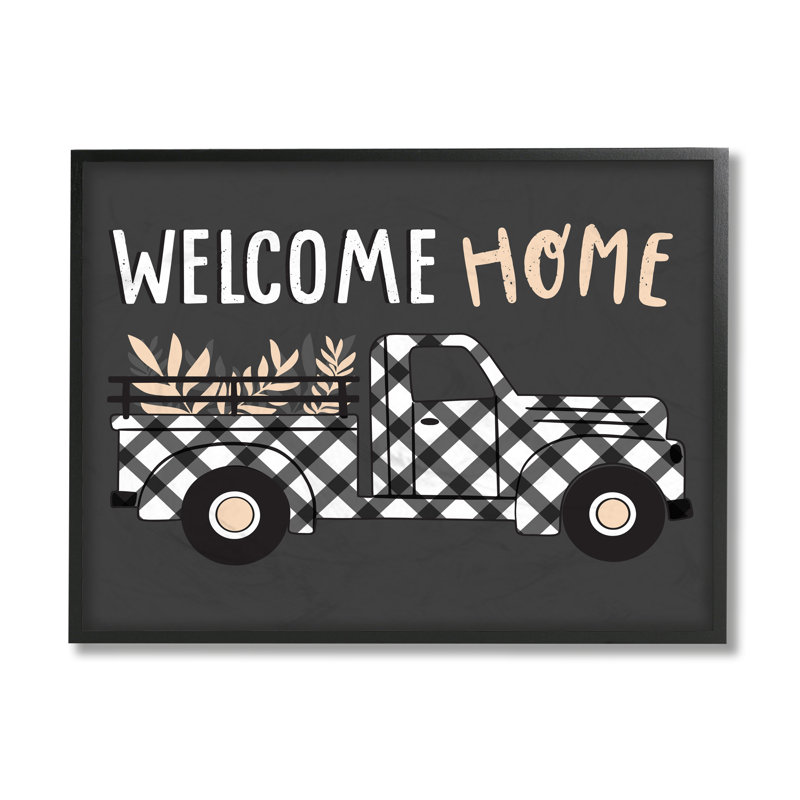 "Welcome Home" par Arrolynn Weiderhold-impression d’art graphique, H 16 po x l 20 po x 1,5 po, Encadré gris