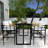4-Person Rectangle Iron Outdoor Patio Dining Set With Thickened Cushions-1101924738