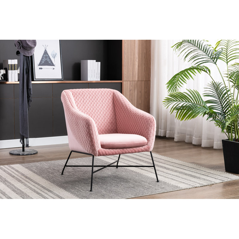 Velvet Armchair, Powder Pink