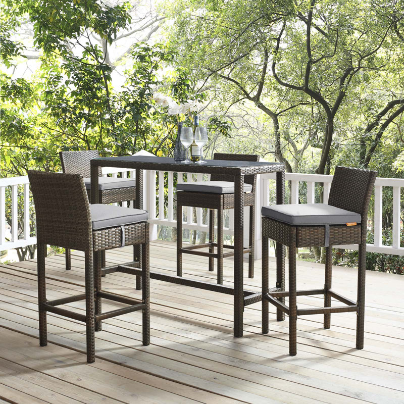 Ensemble de 4 tabourets de bar Conduit, Velours gris pâle, Gris
