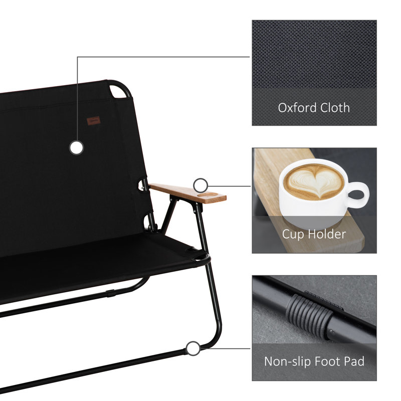 Jaiceyon Folding Camping Bench, Black