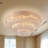 31.5" 3-Tier Crystal Ceiling Light, Golden Metal K9 Crystal Flush Mount Chandelier for Living Room Bedroom Dining Room
