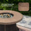 Table de foyer d'extérieur ronde au gaz 42 po - Base en aluminium et base en rotin