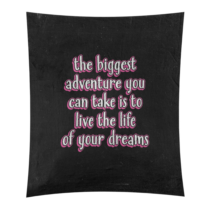 Tapisserie tableau noir en polyester le plus grand de la citation adventure, H 60 po x l 51 po, Rose