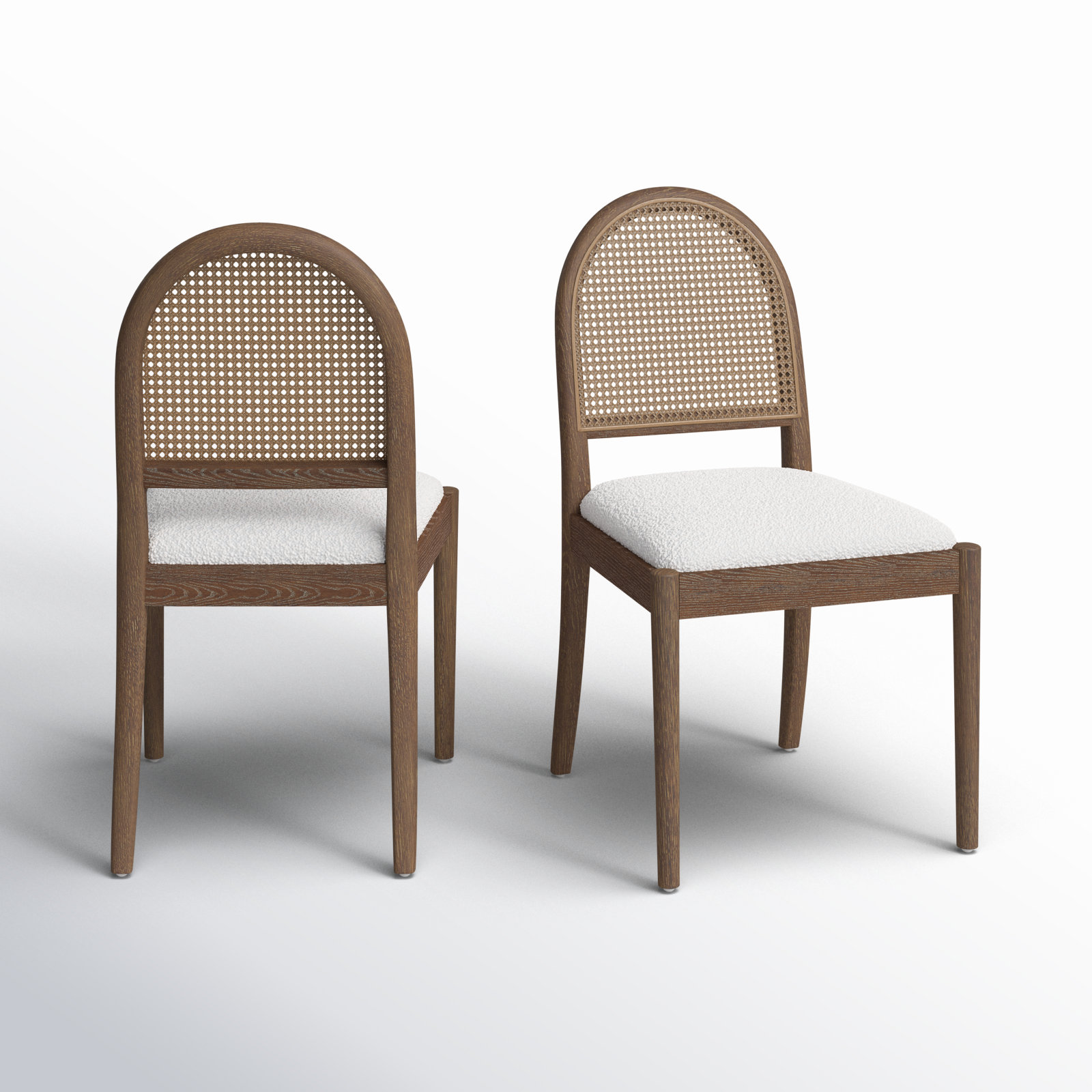 Cossette Dining Chair, Ivory Boucle, Brown
