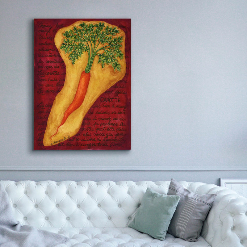 Art mural sur toile Epic Graffiti «Veggies On Red L Carotte» par Andrea Strongwater, H 54 po x l 40 po