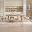 Ensemble de 2 chaises de salle à manger French Country, rembourrées avec un dossier en éventail en rotin naturel, techniques de tréfilage et de sculpture, démontables pour une utilisation polyvalente, beige