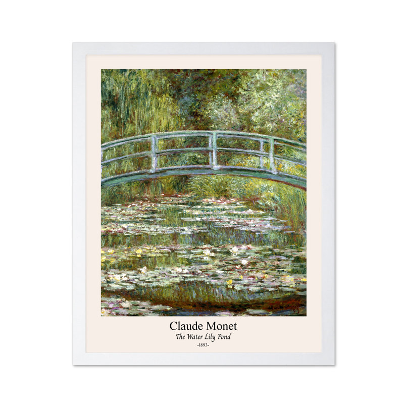 Claude Monet - Étang aux nénuphars No1, Poster, White Framed, 11"H x 14"W
