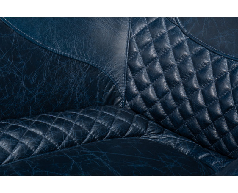 Hera Armchair, Dark Blue Genuine Leather