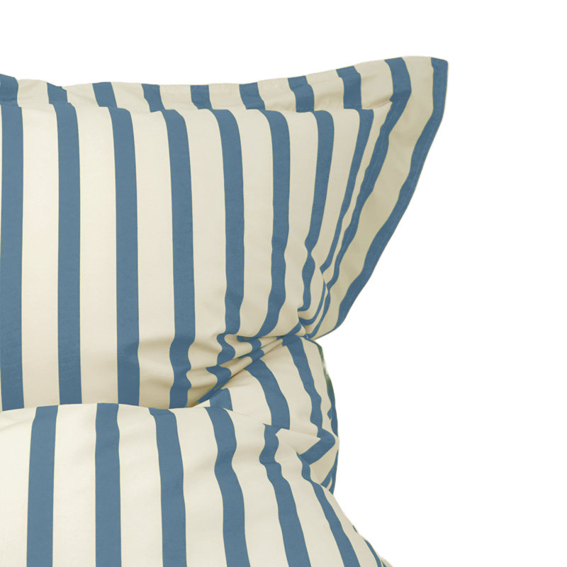 rucomfy Beanbags Indoor/Outdoor Striped Giant Squarbie Adult Beanbag. Pre Filled Floor Cushion, Armchair or Lounger. Water & UV Resistant