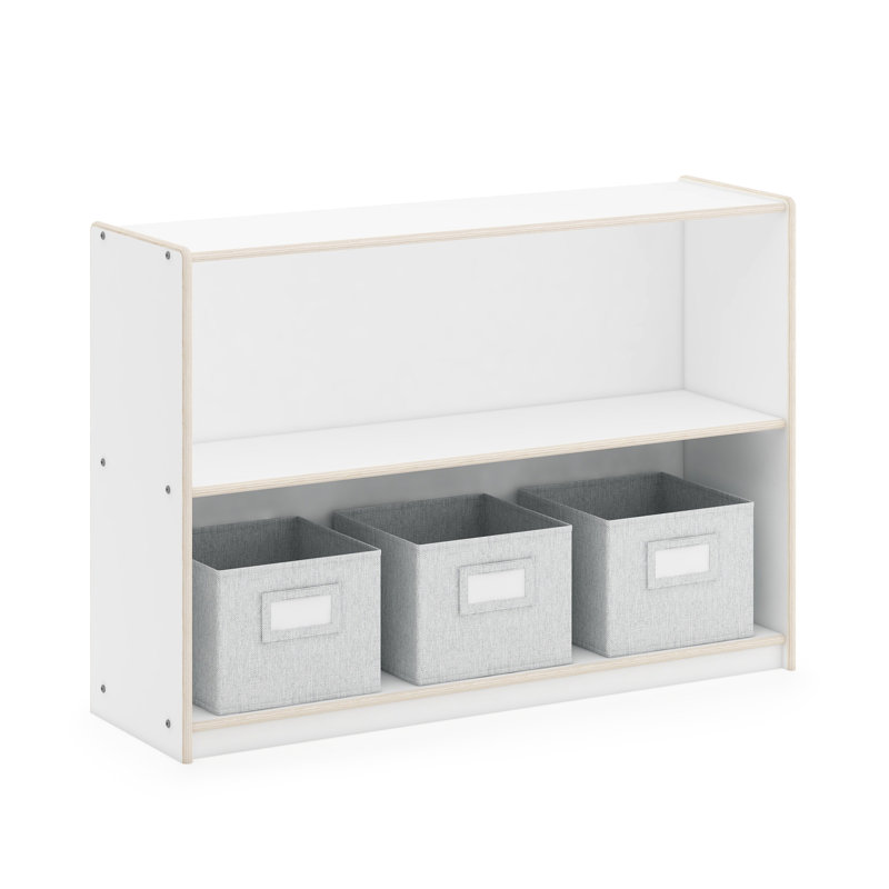 Rangement ouvert à 2 tablettes EdQ Essentials, Blanc, H 30 po x l 13 po x P 42 po