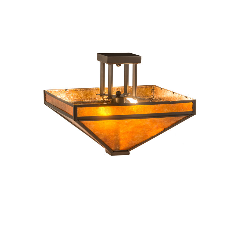 Yeates Bronze 17'' W 2 - Bulb Outdoor Semi Flush Mount