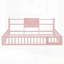 Structure de lit avec bibliothèque et tablettes de rangement à 3 niveaux, parfaite pour les chambres élégantes et organisées-784679171-784679170