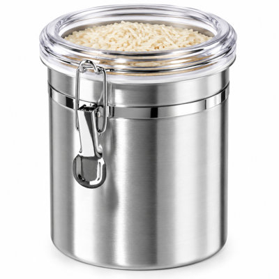 Stainless Steel Clamp Canister w/ Clear Lid