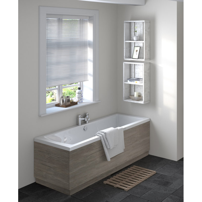 Bath End Panel with Plinth, Grey Avola