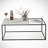 Modern Coffee Table with Black & White Design, 37.4 x 16.9 x 21.3 inches | 100% Melamine Coated Particle Board, 0.71 inch Thickness | Sturdy Metal Legs (0.6 x 0.6 inches), Electrostatic Powder Coated | Stylish Industrial Marble Concept-67878124