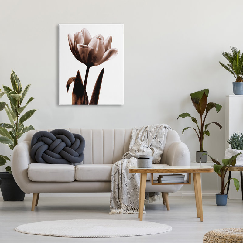 «Blooming Tulip Silhouette Floater» par Caroline Kelly, H 40 po x l 30 po x P 1,5 po, Toile tendue