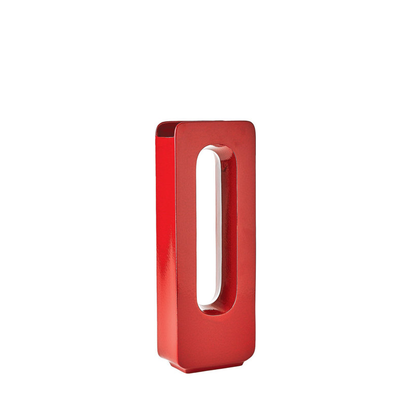 Vase de table en céramique, Rouge riche, H 27 po x l 5,25 po x P 4,25 po