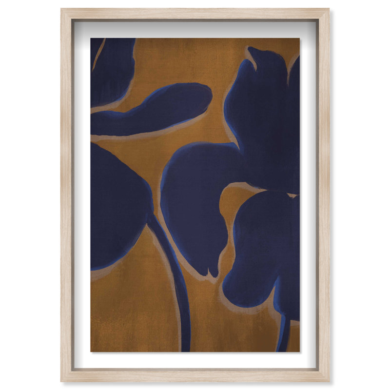Blue in Bloom II Framed Graphic Art, 55.5" H x 37.5" W, Blonde Frame
