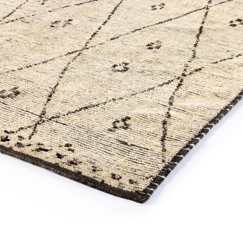 Tapis beige / brun en laine / polyester noué à la main Smather Argyle, Rectangle de 10 pi x 14 pi