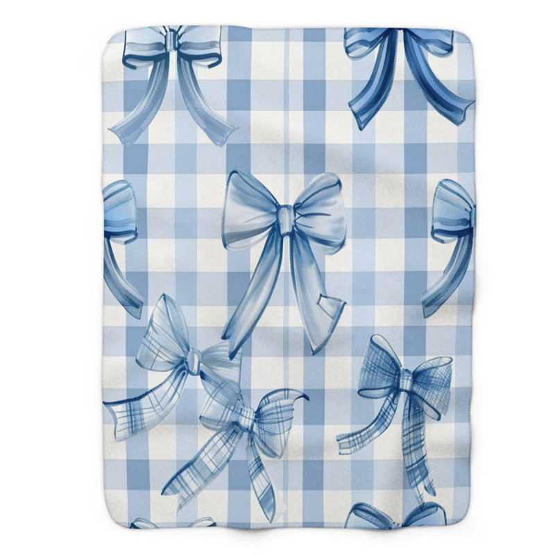 Blue Tie - 1 Piece Premium Blanket, Twin