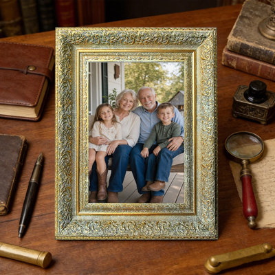 Antique Gold 3 PCS Tabletop Picture Frame for 8" x 10" Photos and Travel Memory Display