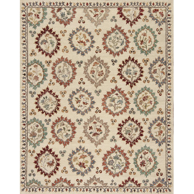Suzani Hand Knotted Wool Area Rug
