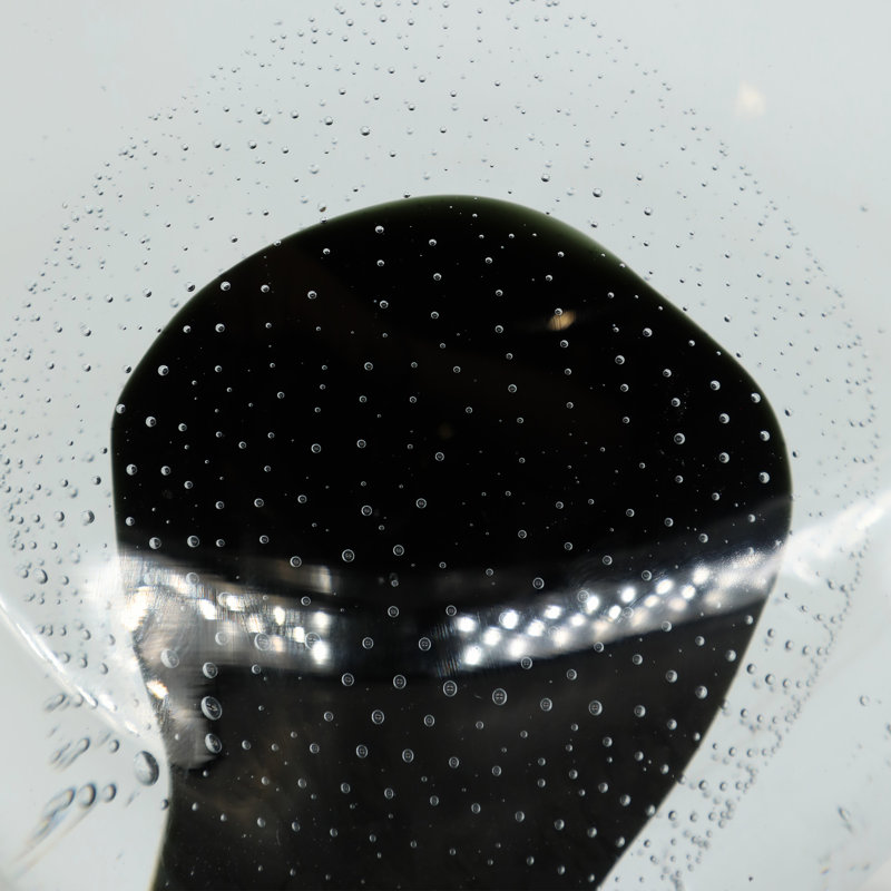 Modern Teardrop Glass Crystal Sculptural Decorative Accent, Black