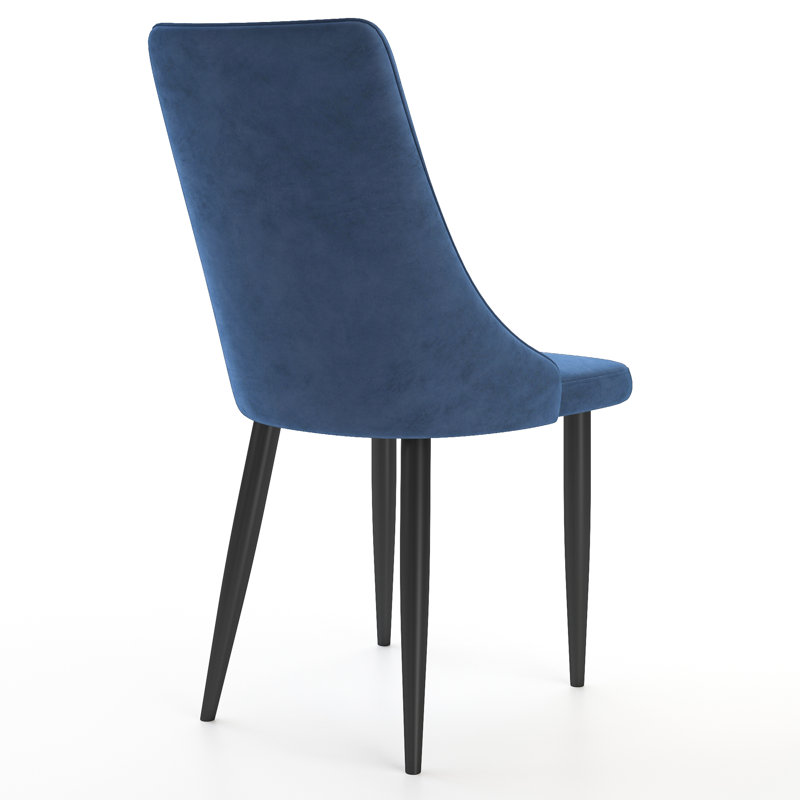 Galia Velvet Side Chair, Blue, Black