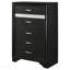 Commode de chambre noire à 6 tiroirs-1362942336