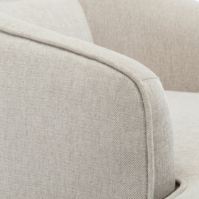 Fauteuil de 78,74 cm de large en polyester Annia, chaise de chambre à coucher, chaise de salon avec dossier festonné.