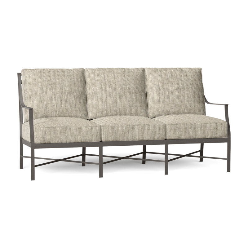 Monaco Aluminum Sofa - Slate Gray, Slate Gray, Welt, Herringbone Sand