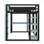 Lit mezzanine double en bois avec DEL, bureau et tablettes, lit mezzanine en bois-1245189834