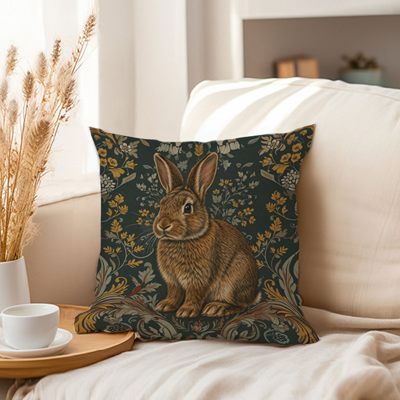 Housse de coussin animaux animaux William Morris - Bunny Rabbit IV Cottage, 20x20