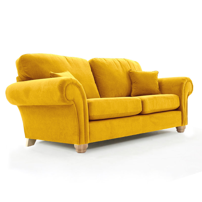 Foreston 2 Seater Velvet Sofa, Mustard