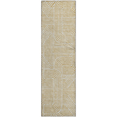 Premium Machine Washable Prisco Gold Rug